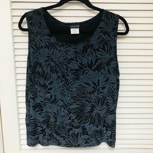 Citiknits Jacquard Slinky Travel Knit Tank Top Women's M 41‎ Bust Black Gray